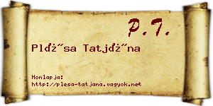 Plésa Tatjána névjegykártya